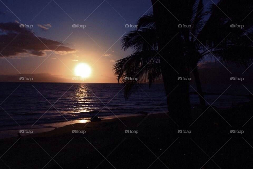 Sunset over Maui 