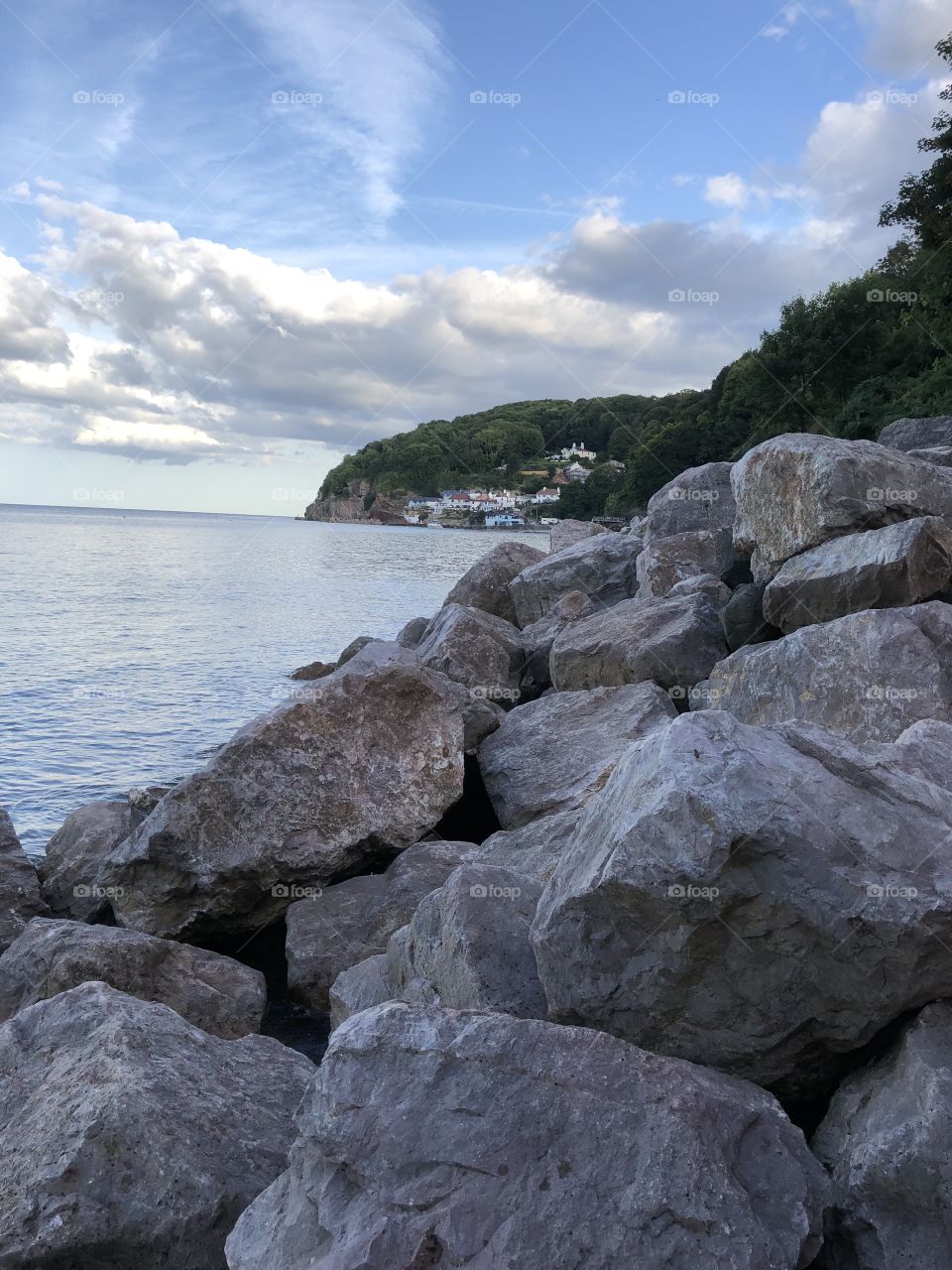 The formation of heavy rocks on route from Oddicombe and Babbacombe beaches lend themselves to an impressive image here in Torbay.