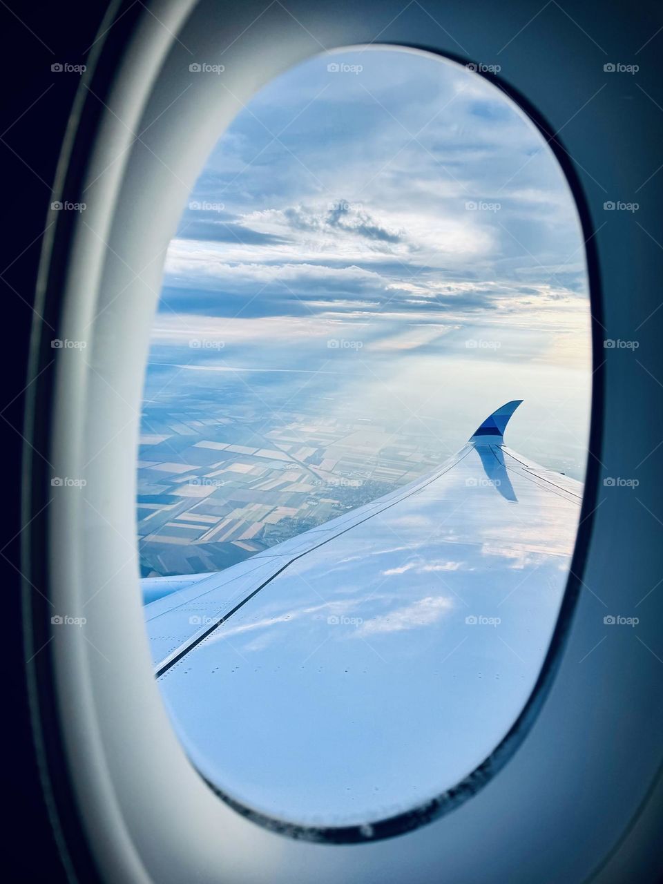 Plane window view