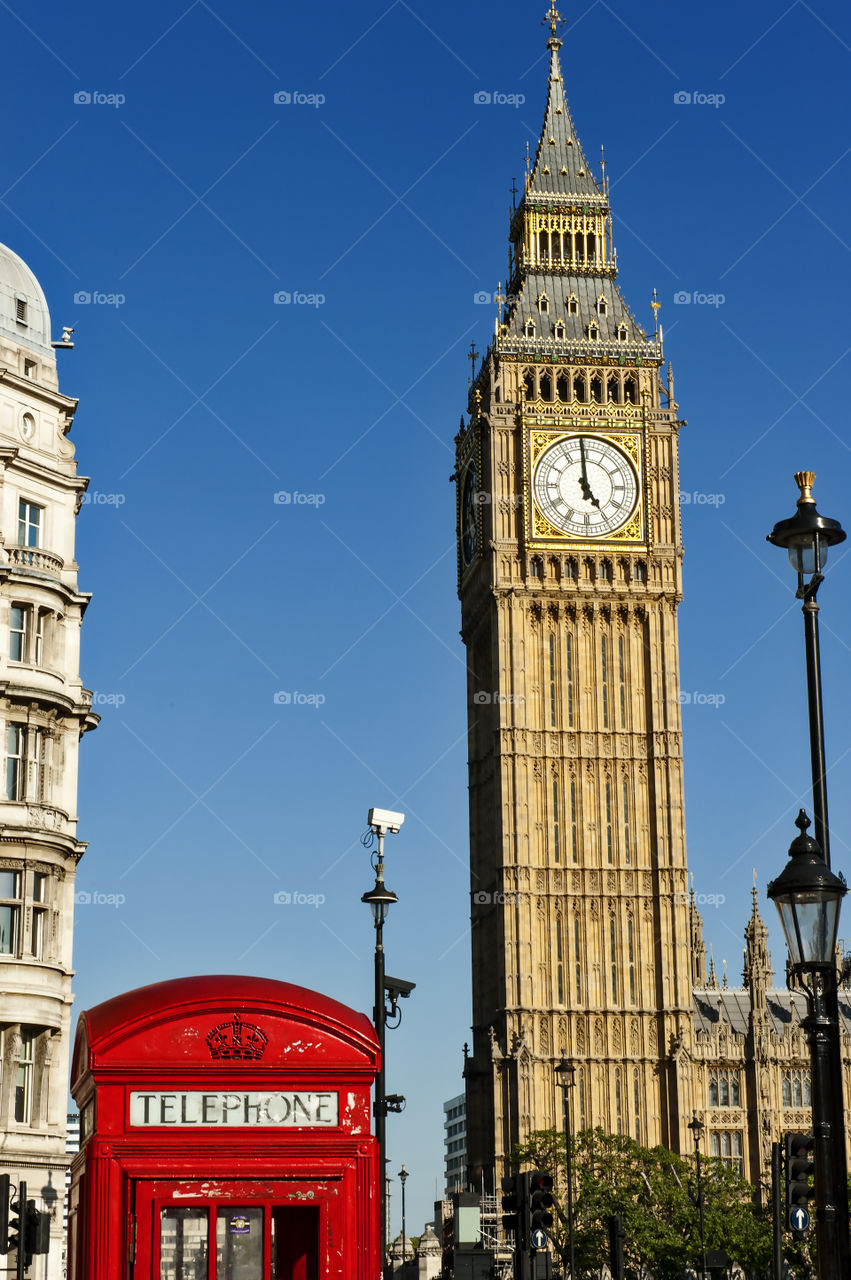 Big Ben and Red telephone booth 