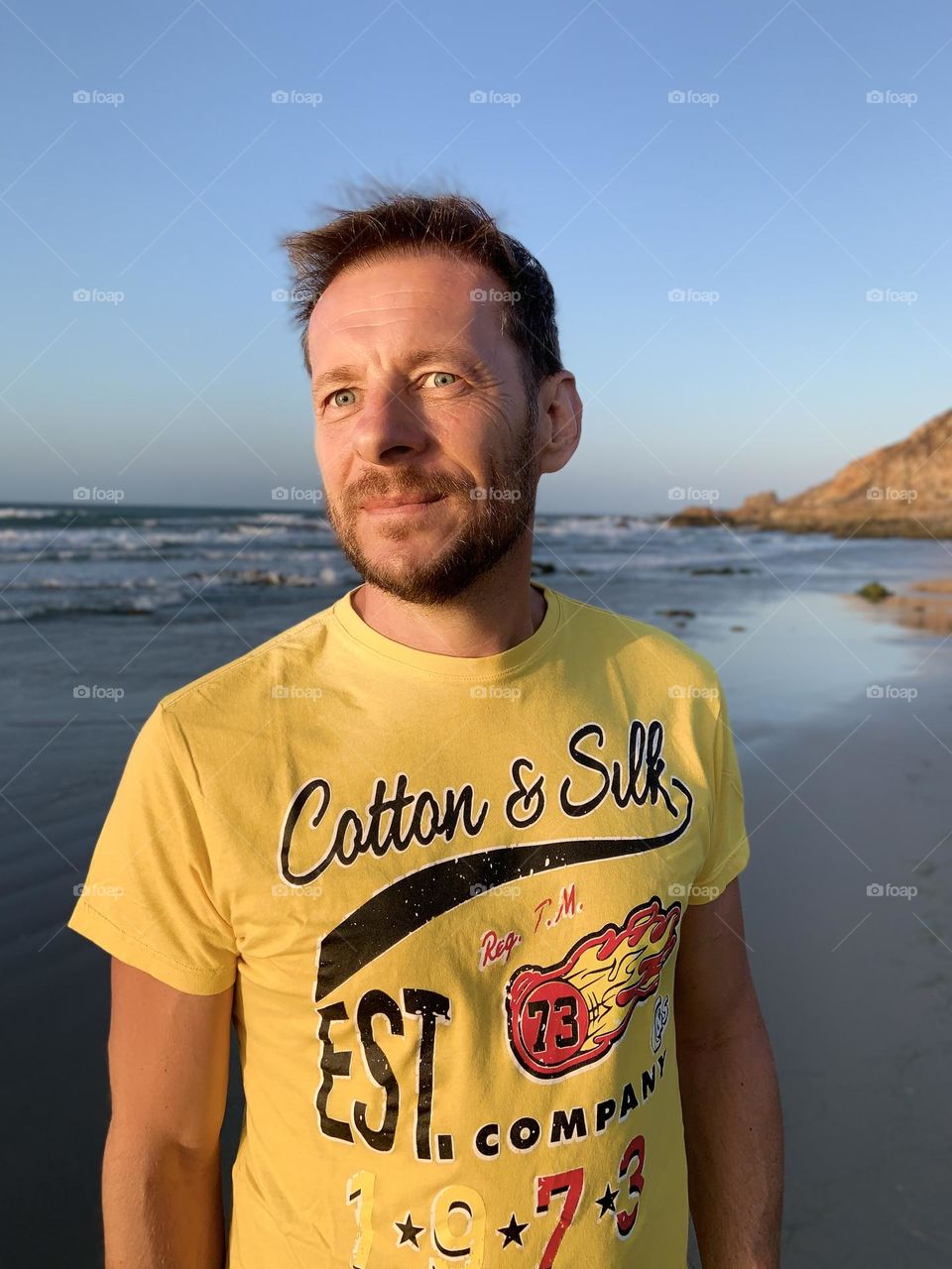 Man portrait at sunset light 