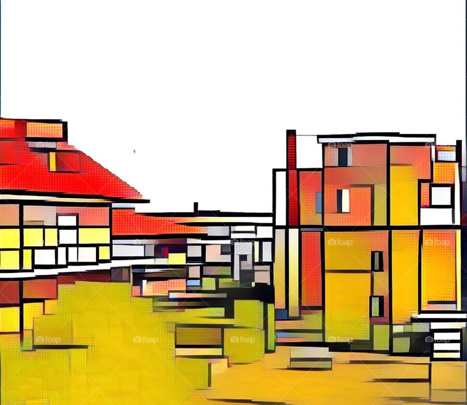 Buildings in town - abstract artwork