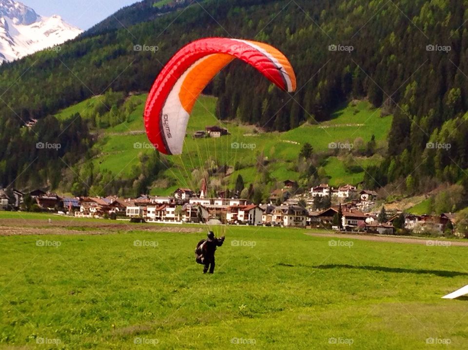 Colorful paraglider 