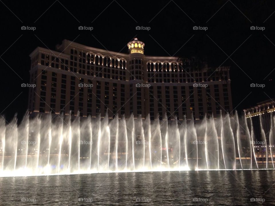 Bellagio Fountain - Las Vegas. Fountain show in Las Vegas, NV, USA