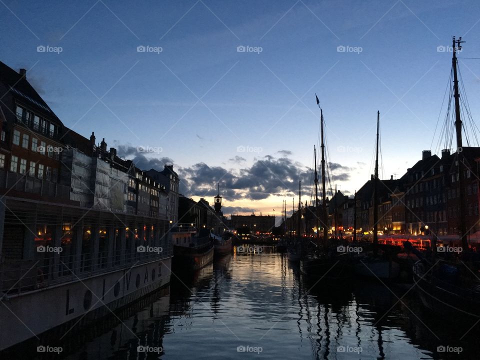 Harbor at night 