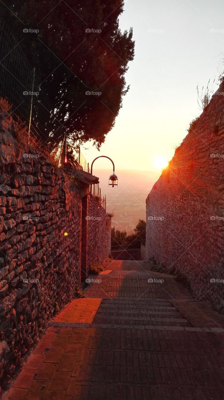 #italy #Italy #from #up to the #valley #stonewalls #sunset #beautiful #warm