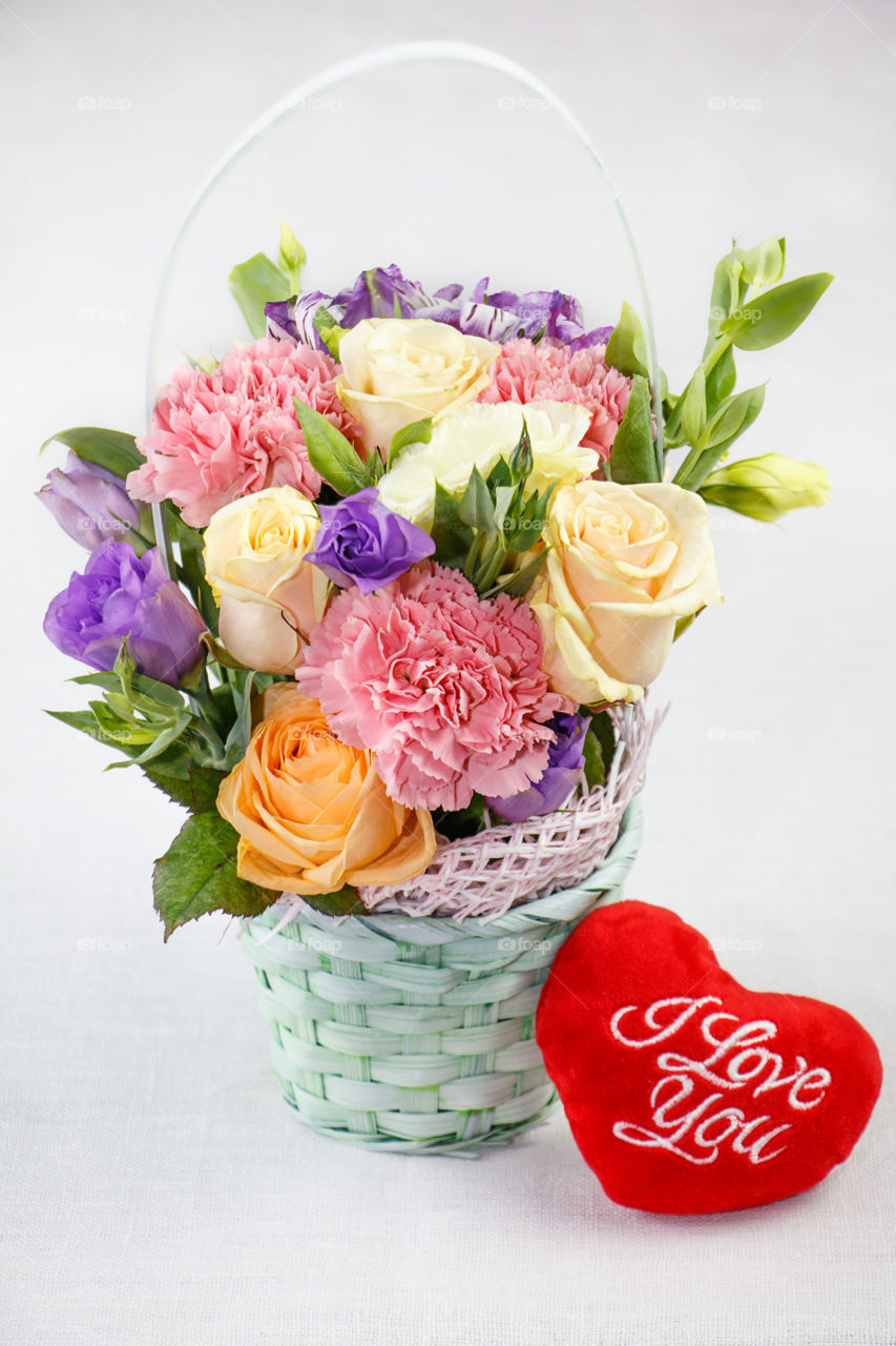 a basket of flowers