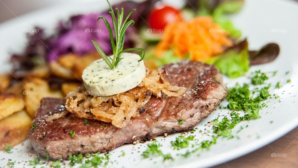 Delicious fried steak meals