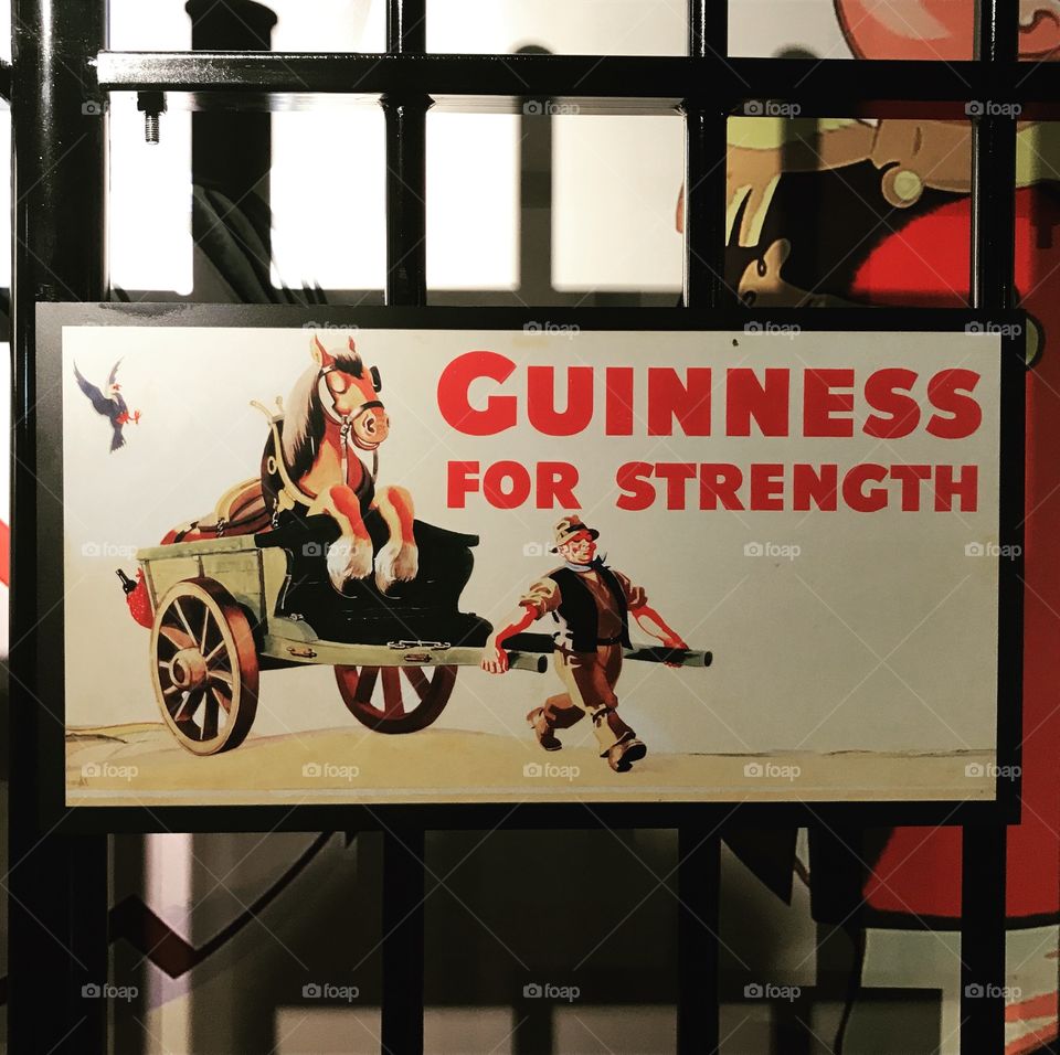 Guiness sign, guiness storehouse, Dublin, April 2017