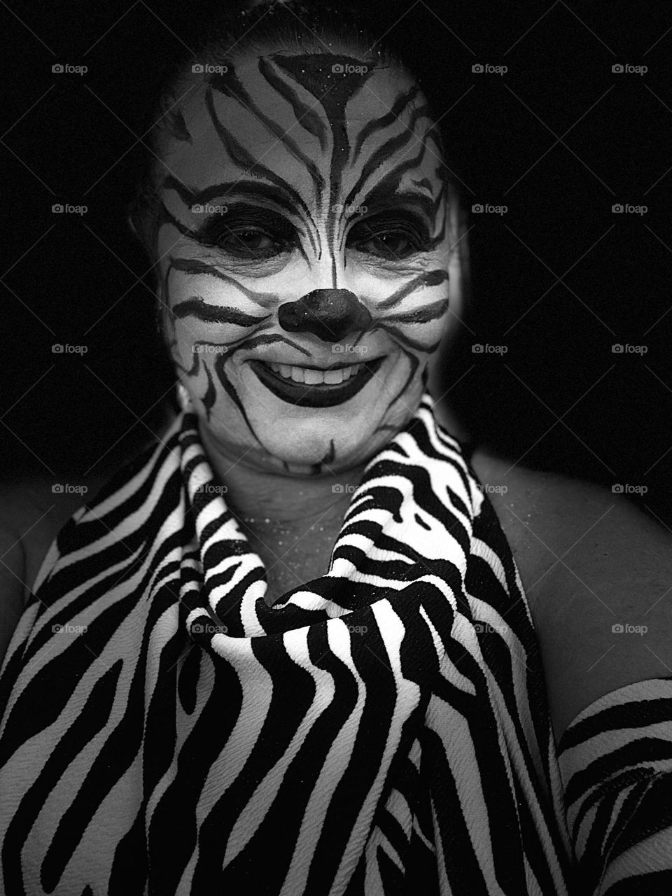 woman in zebra costume