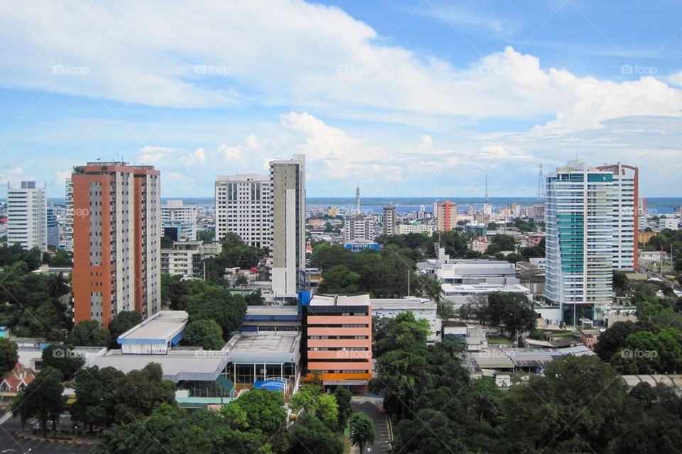 City of Manaus and the amazon River 