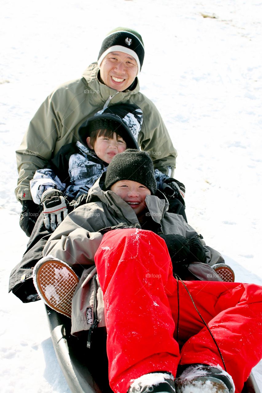 Family sledding