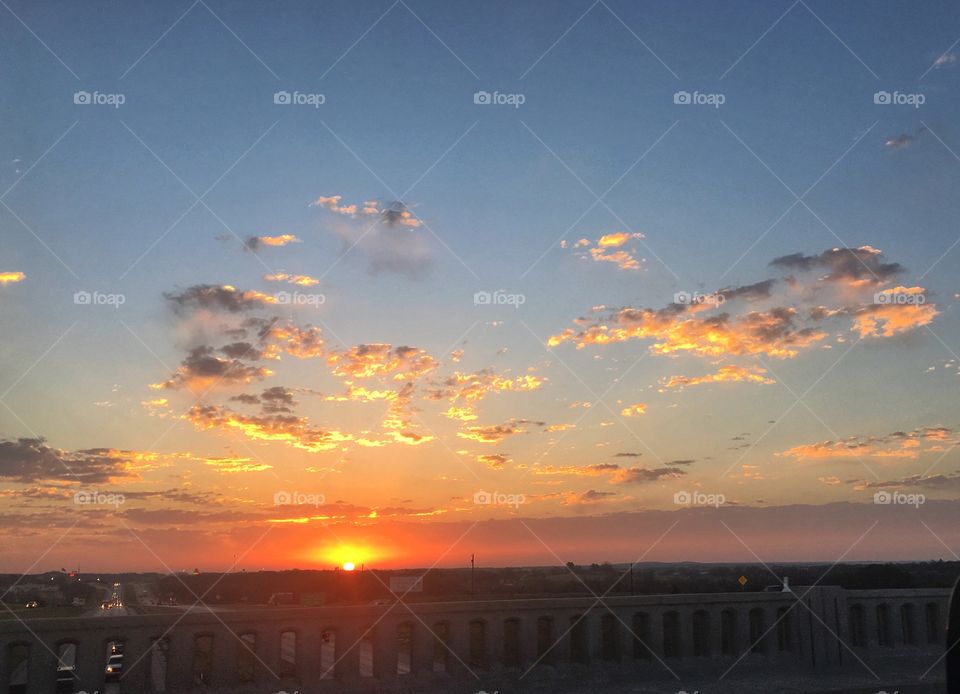Sunrise over a bridge 
