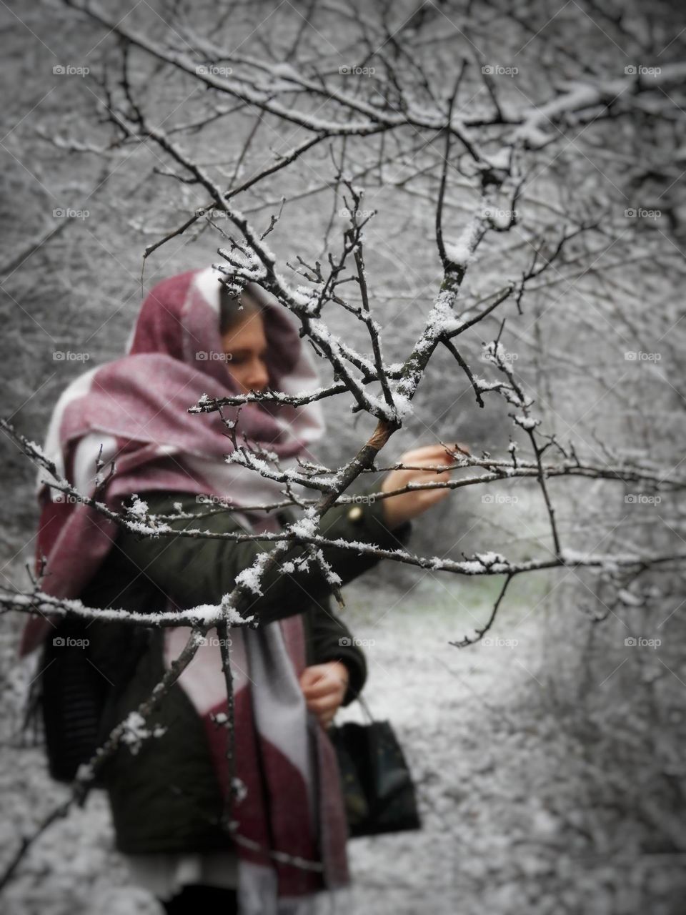 woman and snow