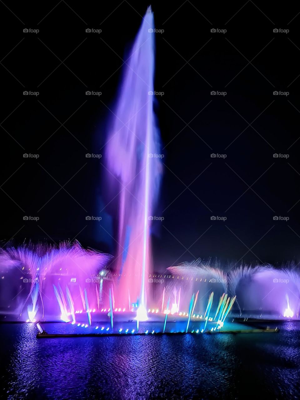 The presentation of the musical dancing fountain,Penang.
