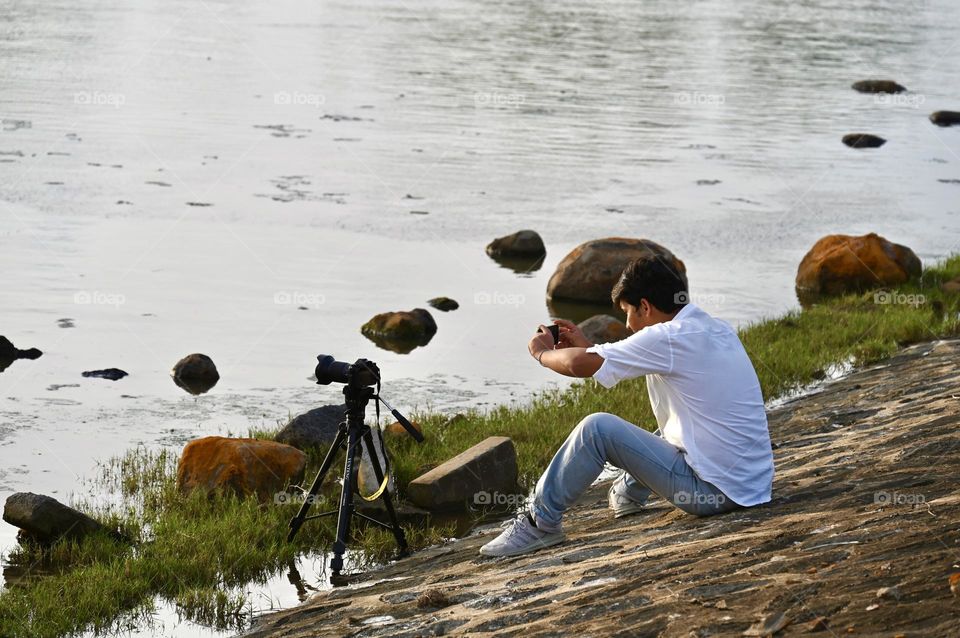 Shooting beautiful sunset 