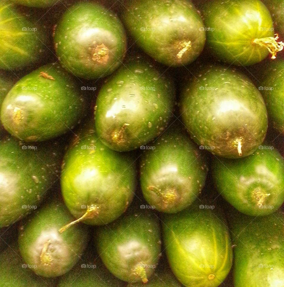 Stack of cucumbers