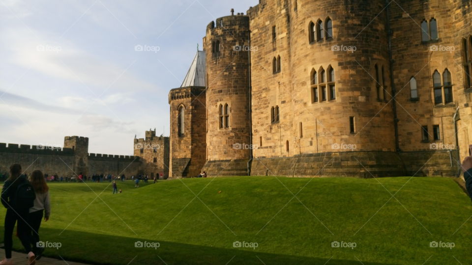 English Castle in spring. The castle where Harry Potter was filmed