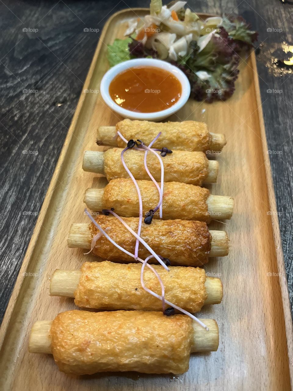 Sugar Cane Shrimp . One of Vietnamese dishes