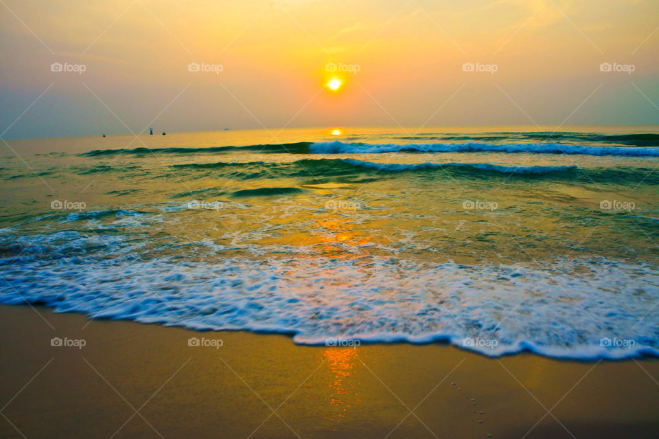 sunset at the beach.