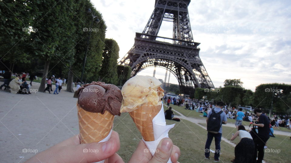 Eiffel Ice Cream!. our first day in Paris!