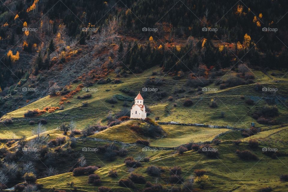 Little church on the mountains 