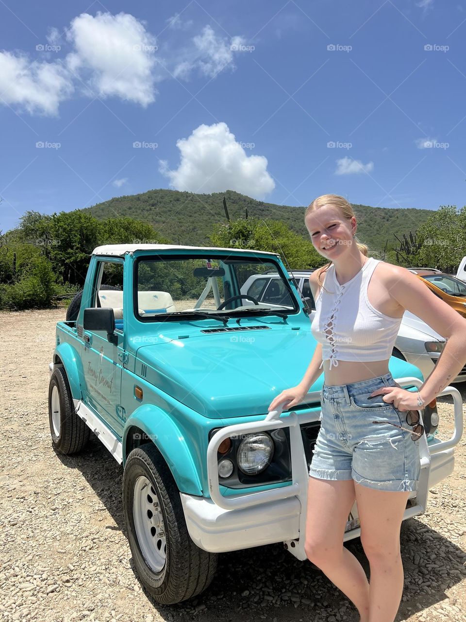 Blue jeep