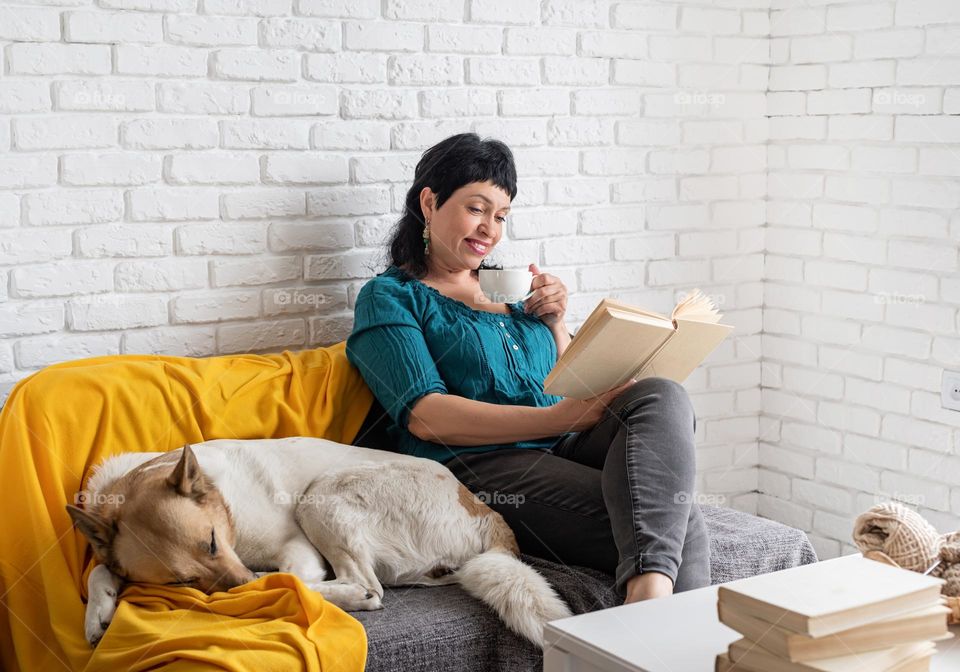 woman having rest at home