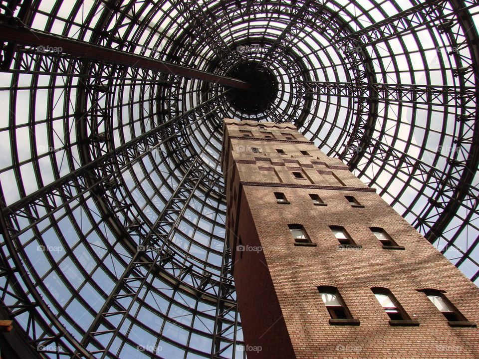 Overhead view of old tower