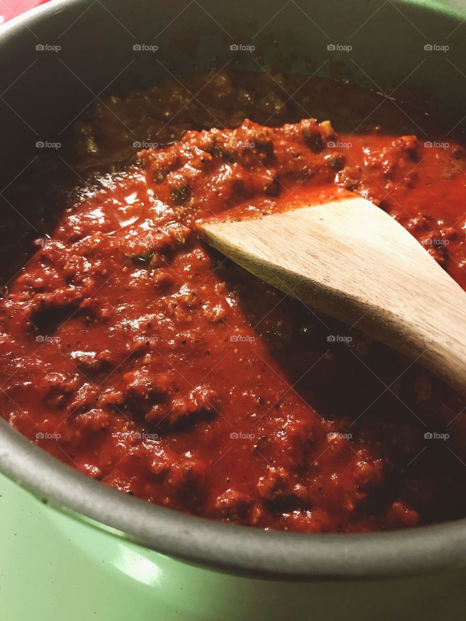 Spaghetti sauce cooking 