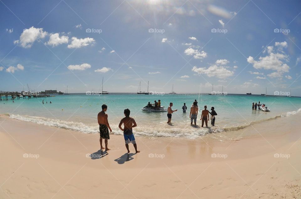 People on the beach 