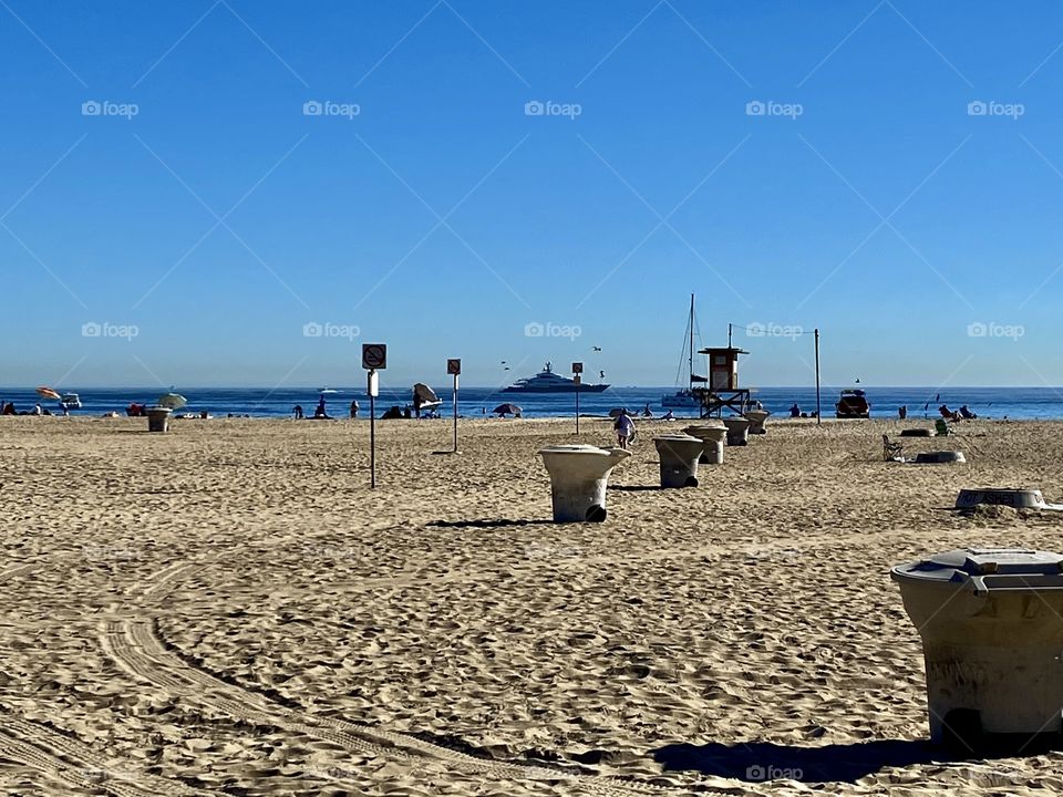 Yacht off the coast of Corona del Mar State Beach 
