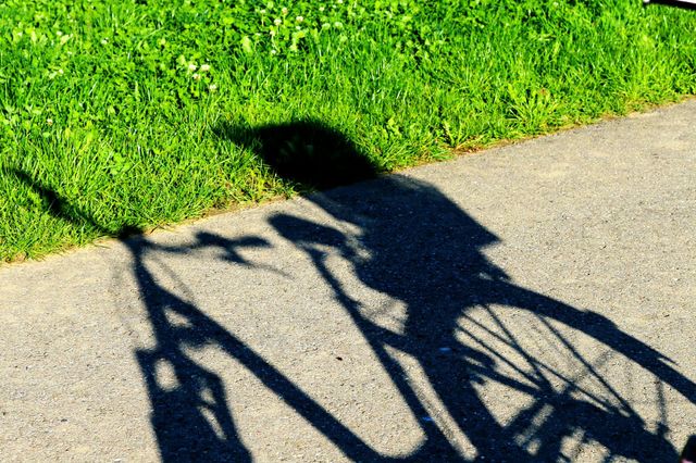 Schatten eines Fahrrads