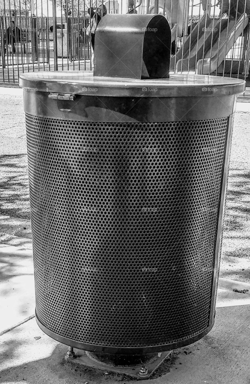 Lonely trash can