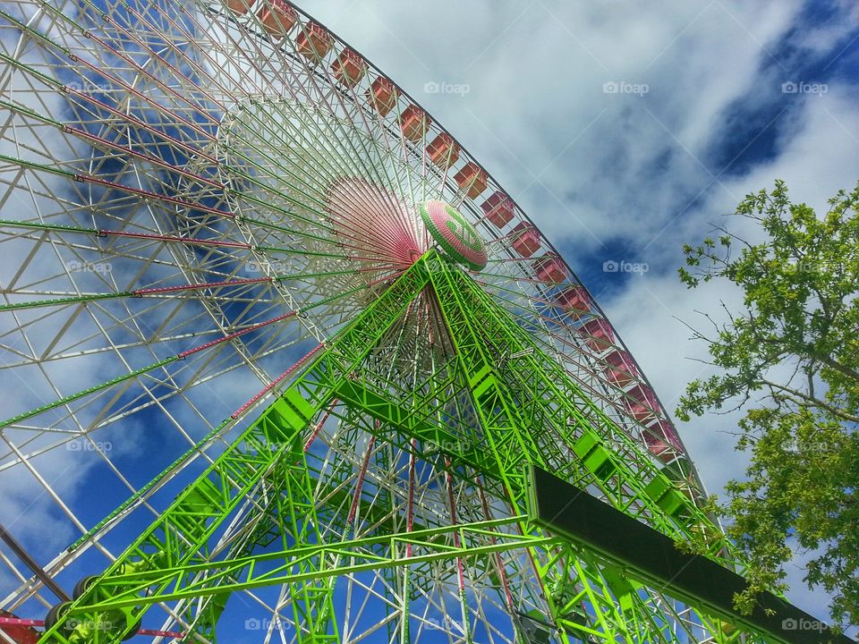 Big wheel. Ferris wheel at Santiago de Compostela