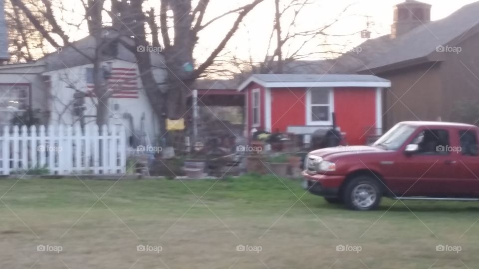 trucks and flags, must be Texas