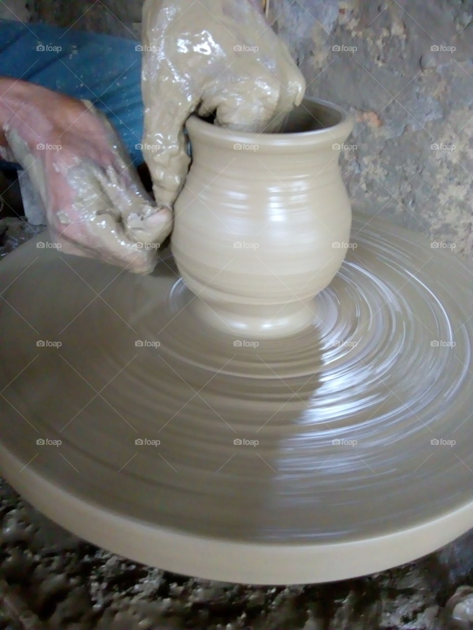 Pots made with soil.