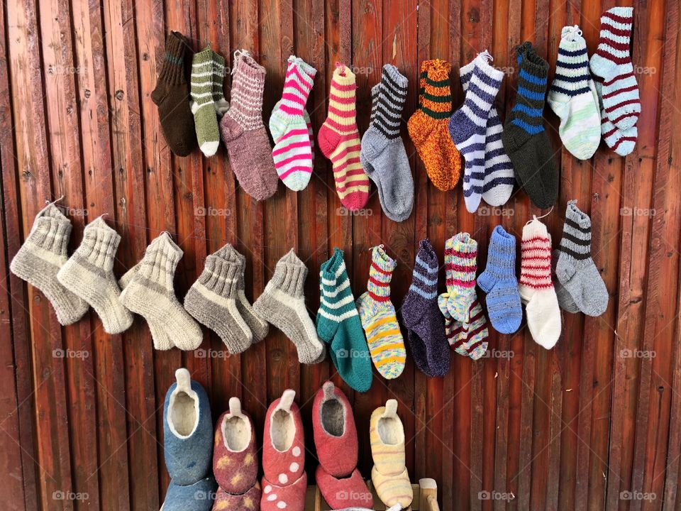 Handmade colorful wool socks