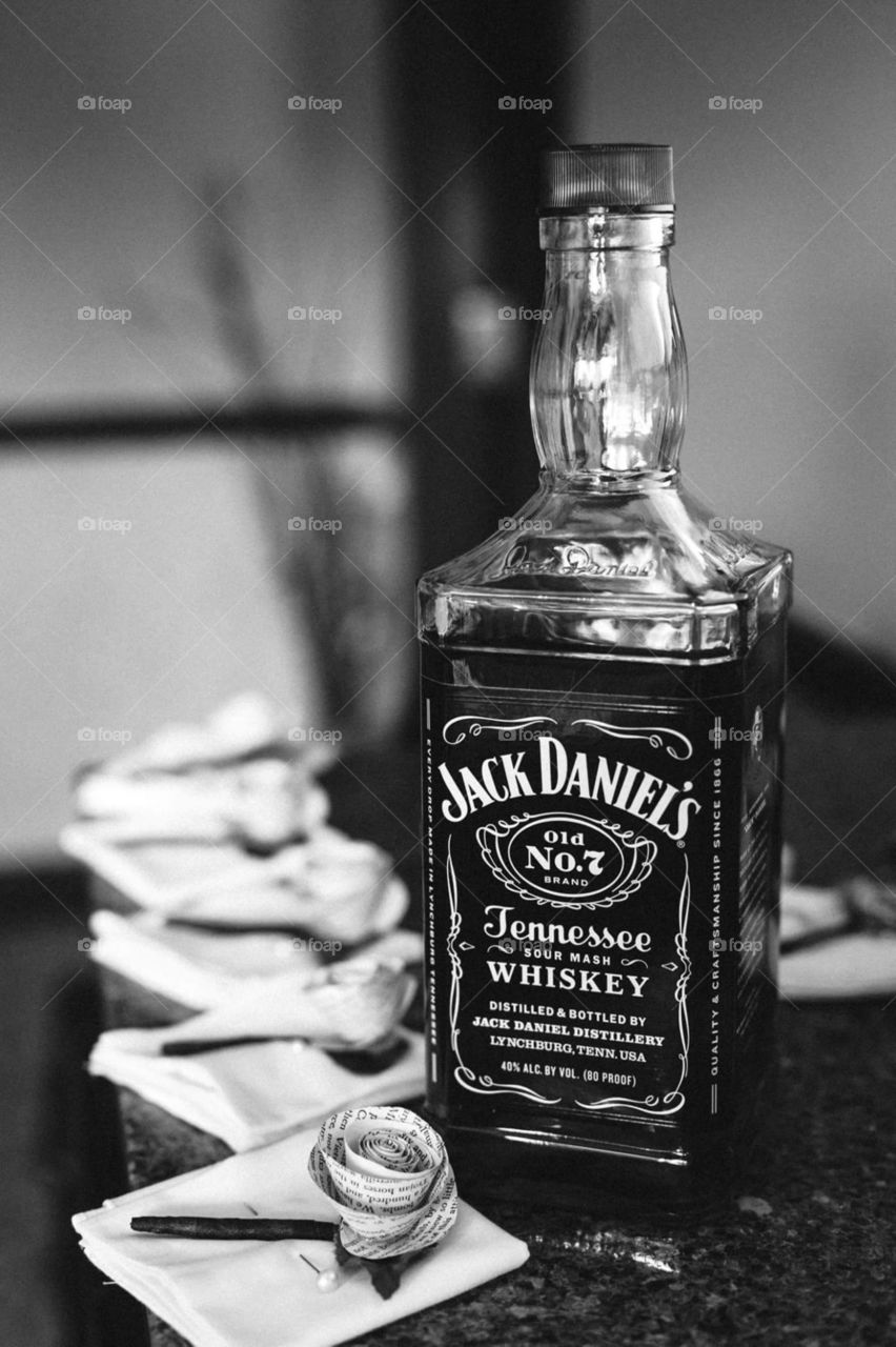 Black and White Jack Daniels bottle