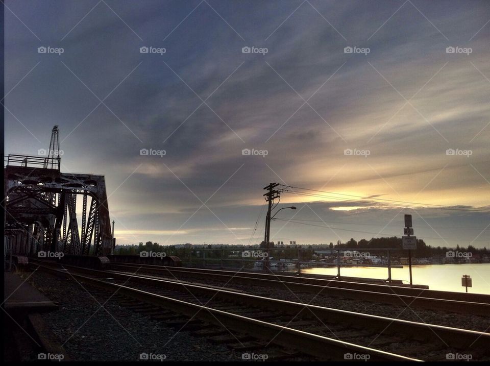 Early morning train bridge