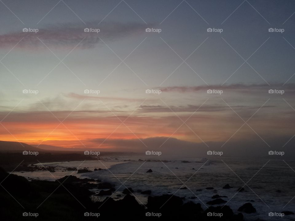 sunrise over central California coast