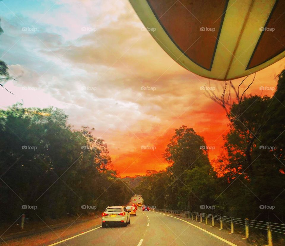 Driving home from the beach 