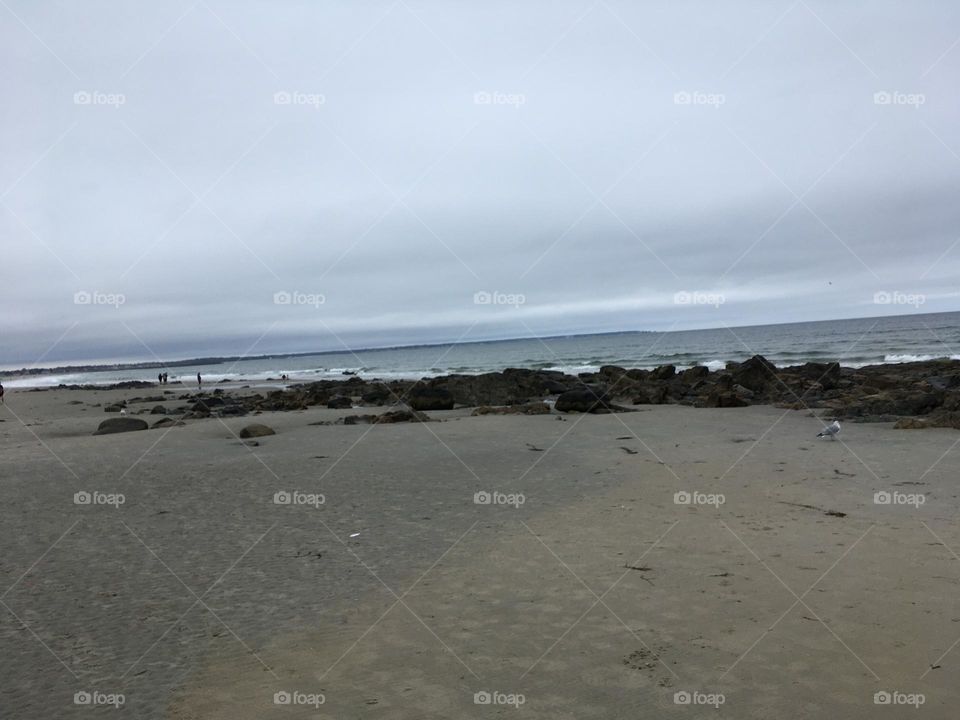 Oceanfront views on Wells Beach, ME 