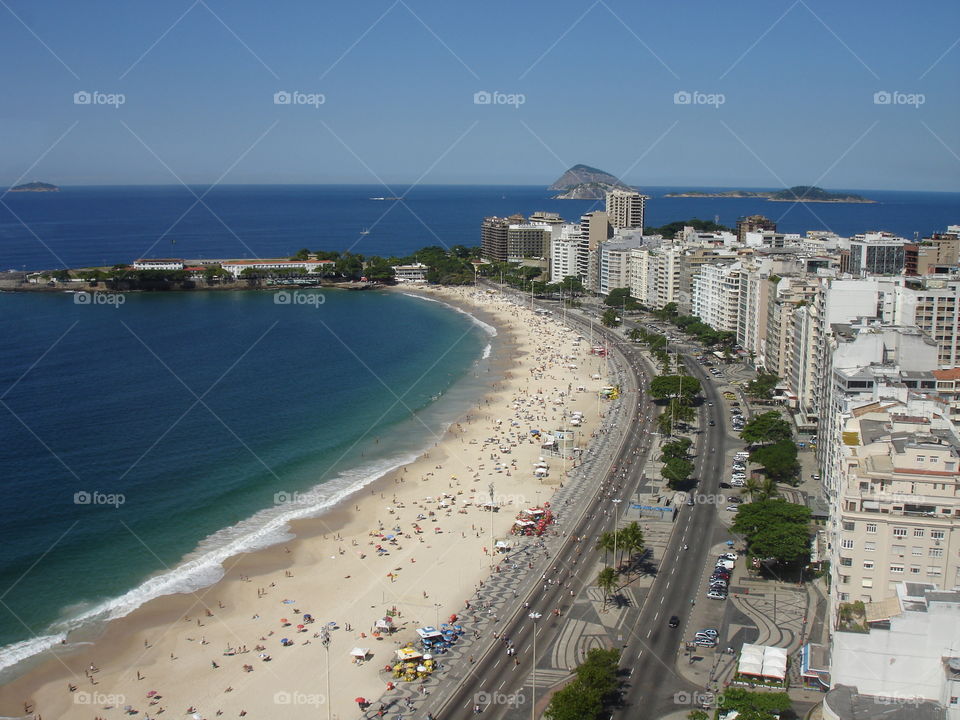 High angle view of copacabana beach