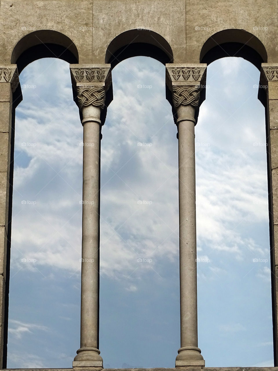 The reflections of the clouds