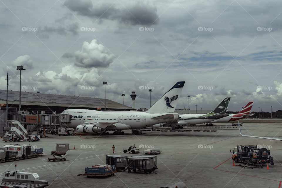 A bright day for the flight at Kuala Lumpur International Airport, Malaysia