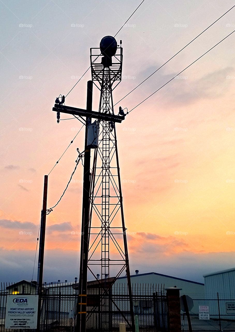 light tower. hemet ryan airport, california
