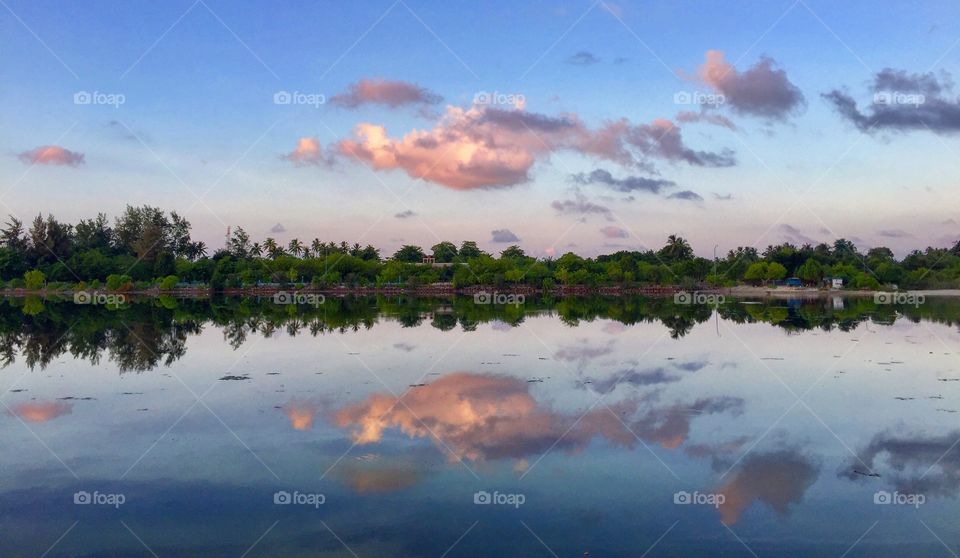 Symmetrical reflection of Addu Atoll