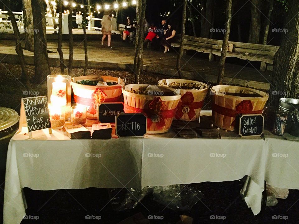 Wedding popcorn bar