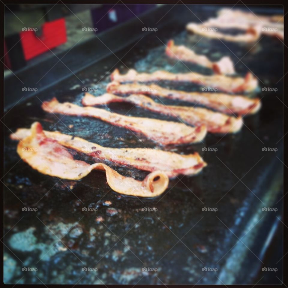 Bacon on a grill